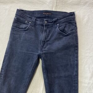 Nudie Jeans Thin Finn Womens 33x34 Fits 29x30 Black